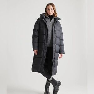 Quince Down Long Puffer Jacket - Black